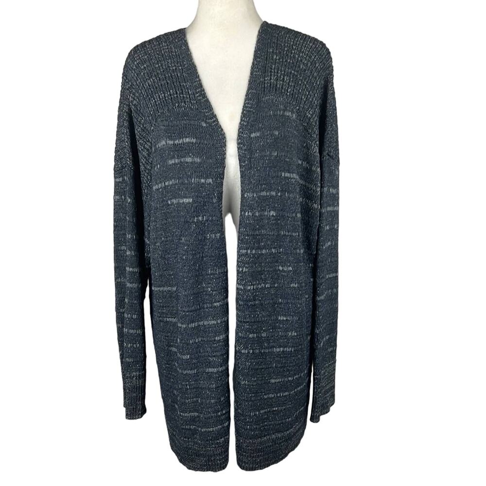 Coldwater Creek Plus Size Cardigan Slate Blue SZ 1X Open Front Classic Staple